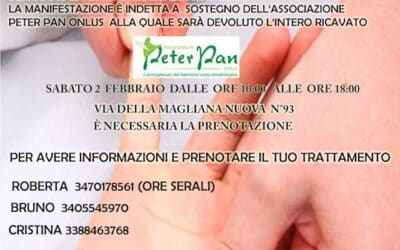 SABATO 2 FEBBRAIO SESSIONE DI MASSAGGIO SHIATSU PER AIUTARE PETER PAN