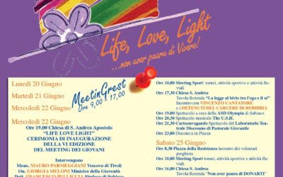 VI Meeting Giovani – Life, Love, Light, ma non avere paura di vivere!