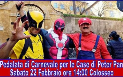 Dal Colosseo alla Grande Casa: torna la Pedalata di Carnevale per Peter Pan